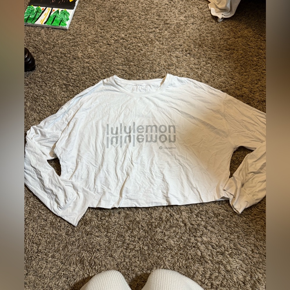 lululemon white long sleeve size 8